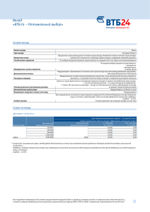 Вклад «ВТБ24 – Оптимальный выбор»