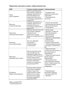 Маркетинг, реклама и связи с общественностью