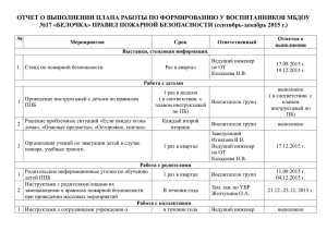 отчет о выполнении плана работы по