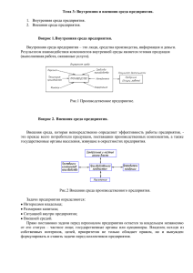 Тема 3: Внутренняя и внешняя среда предприятия.