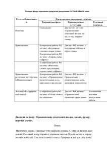 Диктант на тему: Правописание сочетаний жи-ши, ча-ща, чу