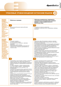 Требуемые уровни владения эстонским языком
