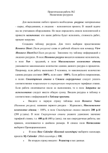 Практическая работа №2 Назначение ресурсов Для выполнения