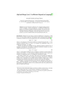 Zipf and Heaps Laws Coefficients Depend on Language*