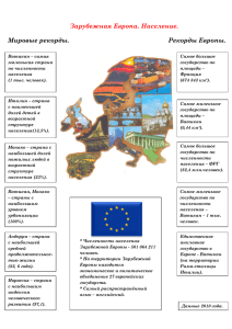 Зарубежная Европа. Население.