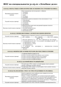 ФОС по специальности 31.05.01 «Лечебное дело»