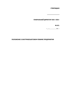 Положение о внутриобъектовом режиме предприятия