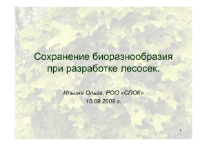 Сохранение биоразнообразия при разработке лесосек.