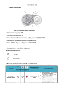 KOREASTAR ACE 1. Панель управления Рис. 1. Общий вид