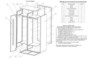 Схема сборки Шкаф раздевалочный двухсекционный