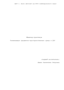 Семинар-практикум Развивающая предметно