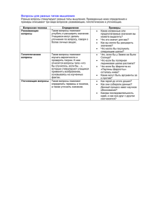 Вопросы для разных типов мышления