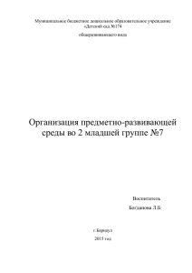 Организация предметно-развивающей среды во 2 младшей