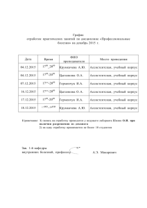 График отработок практических занятий по дисциплине