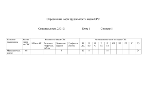 Определение норм трудоёмкости видов СРС