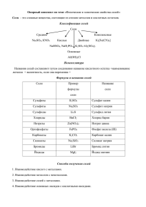 Опорный конспект по теме Соли , КNO