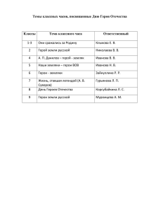 Темы классных часов, посвященные Дню Героя Отечества