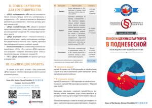 ii. поиск партнеров для сотрудничества iii. реализация проекта