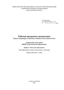 Теория литературы и практика читательской деятельности