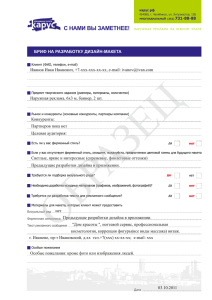 БРИФ НА РАЗРАБОТКУ ДИЗАЙН-МАКЕТА Особые пожелания