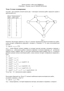 Тема: Сетевое планирование