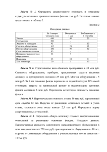 Задача № 1. Определить среднегодовую стоимость и изменение