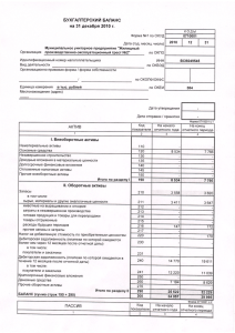 Бухгалтерский баланс 2010 год