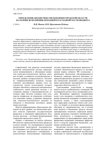 ОПРЕДЕЛЕНИЕ БЮДЖЕТНЫХ РИСКОВ НИЖЕГОРОДСКОЙ ОБЛАСТИ
