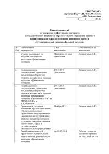 План мероприятий по внедрению эффективного контракта в