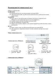 Разновидности спинальных игл - rus