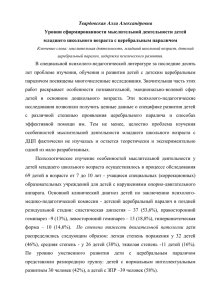 Твардовская Алла Александровна Уровни сформированности мыслительной деятельности детей