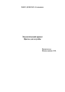 Экологический проект Цветы для клумбы