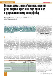 Микросхемы записи/воспроизведения речи фирмы Aplus