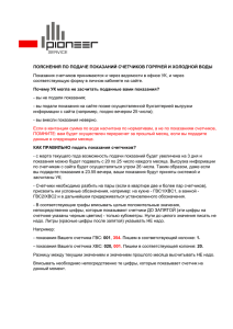 подаче показаний счетчиков горячей и холодной воды