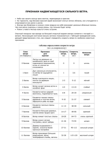 ПРИЗНАКИ НАДВИГАЮЩЕГОСЯ СИЛЬНОГО ВЕТРА