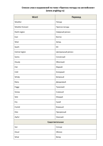 Прогноз погоды на английском