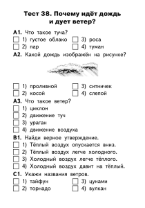 Тест 38. Почему идёт дождь и дует ветер? А1.