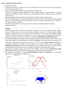 Работа с редактором графиков SciDAVis 1. Ввод данных