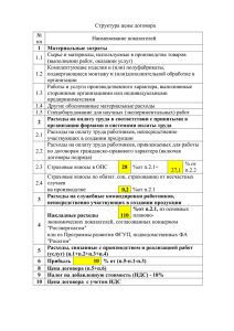 Структура договорной цены обучения