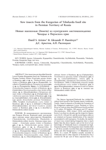 New insects from the Kungurian of Tshekarda fossil site in Permian