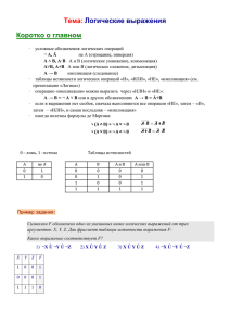 Логика (Построение таблиц истинности)