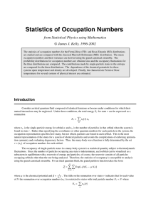 Statistics of Occupation Numbers