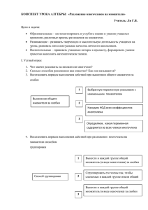 КОНСПЕКТ УРОКА АЛГЕБРЫ: «Разложение многочленов на