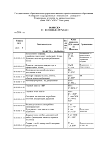 Государственное образовательное учреждение высшего профессионального образования