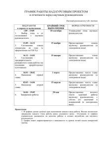 ГРАФИК РАБОТЫ НАД КУРСОВЫМ ПРОЕКТОМ