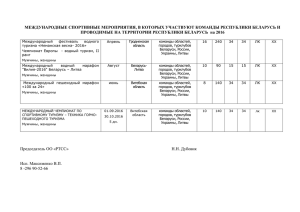 МЕЖДУНАРОДНЫЕ СПОРТИВНЫЕ МЕРОПРИЯТИЯ, В