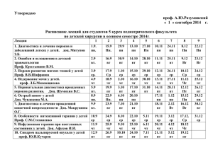 Расписание лекций для студентов 5 пед