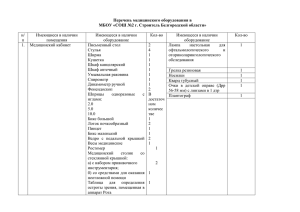 Перечень медицинского оборудования