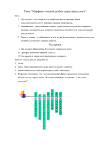 Тема: "Морфологический разбор существительного"