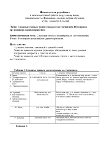 Методическая разработка к самостоятельной работе по русскому языку